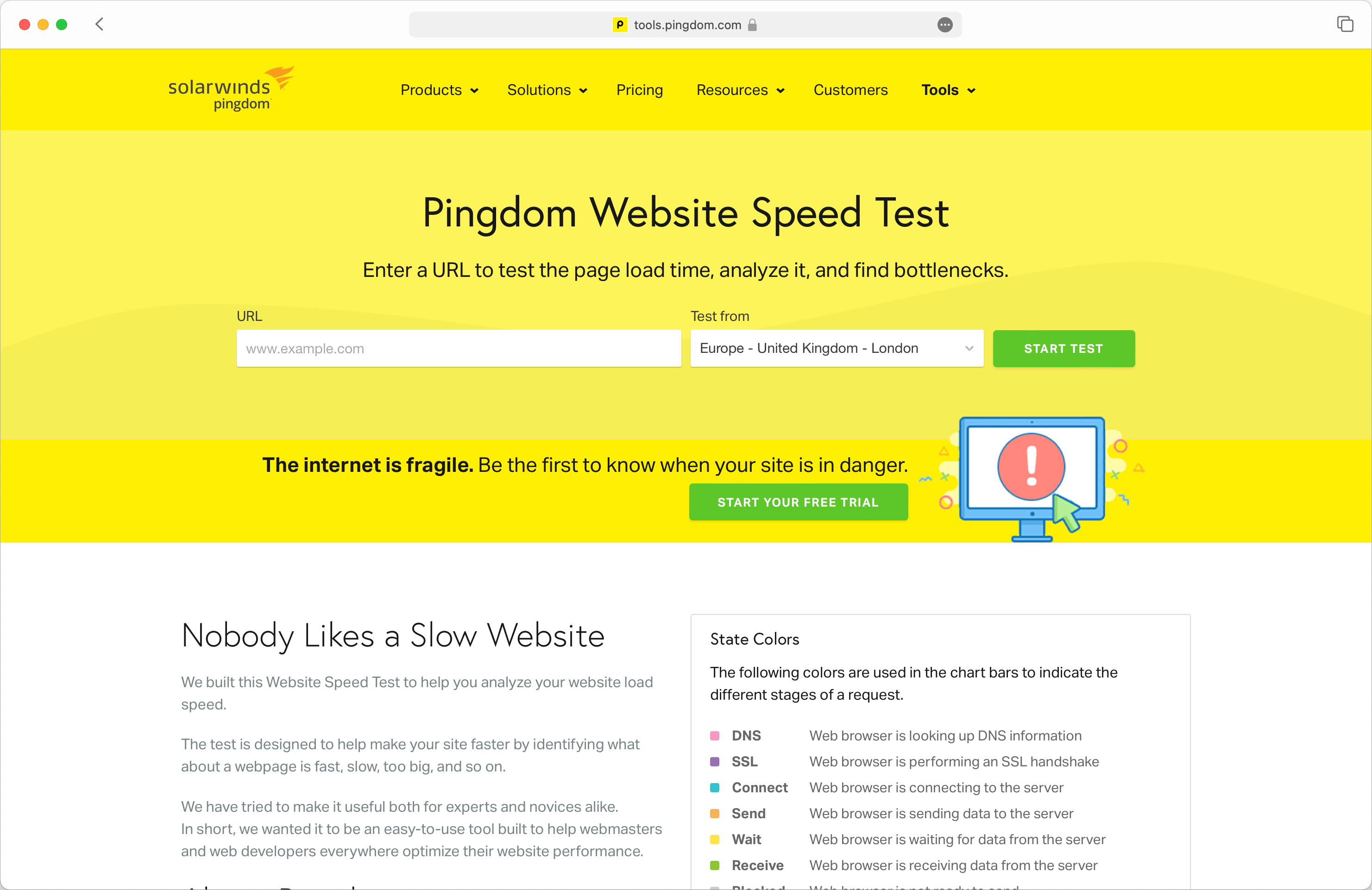 Pingdom Tools Screenshot